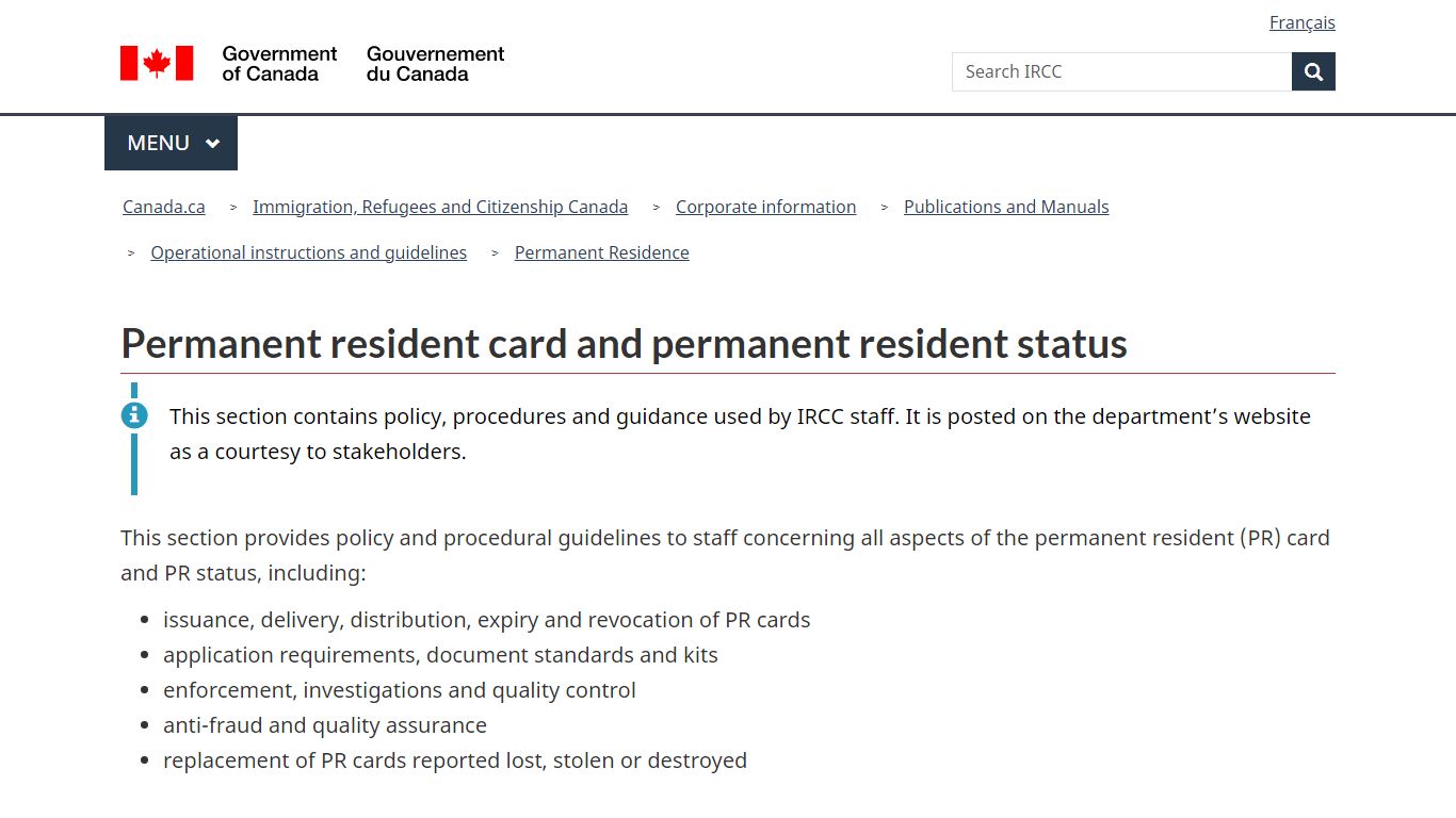 Permanent Resident Card and Status - Canada.ca