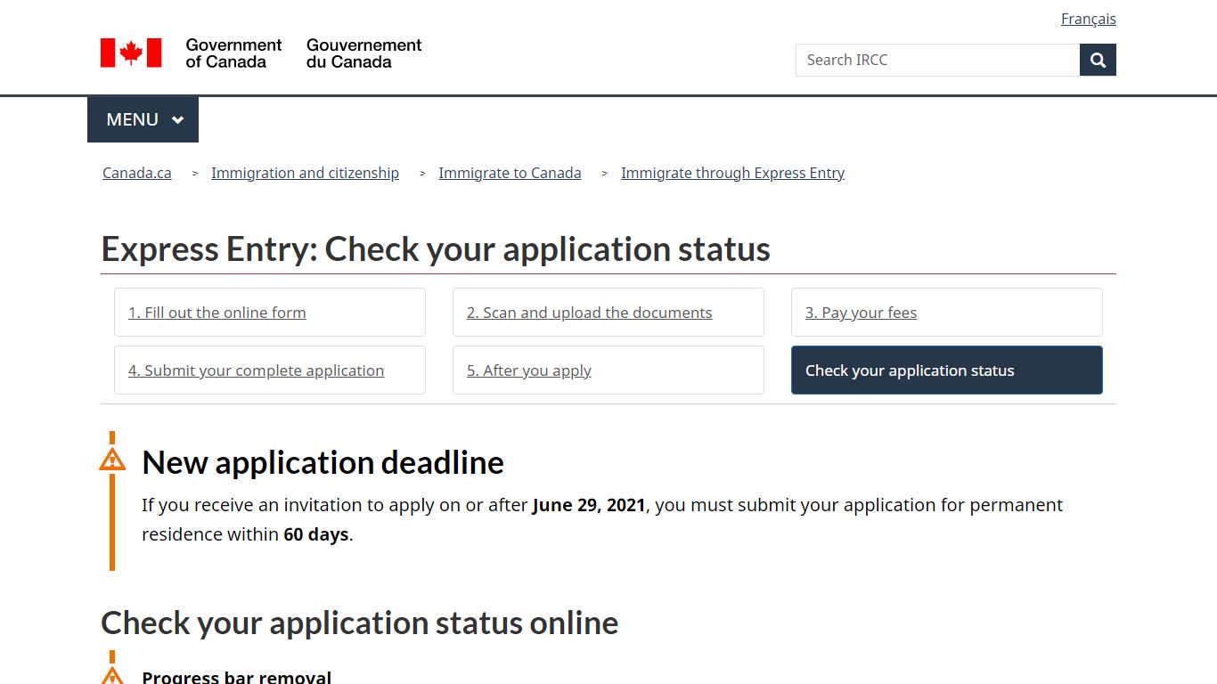 Express Entry: Check your application status - Canada.ca